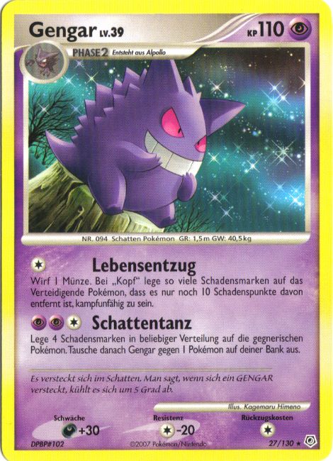 Gengar 27 — Diamond & Pearl (German Pokémon TCG card)