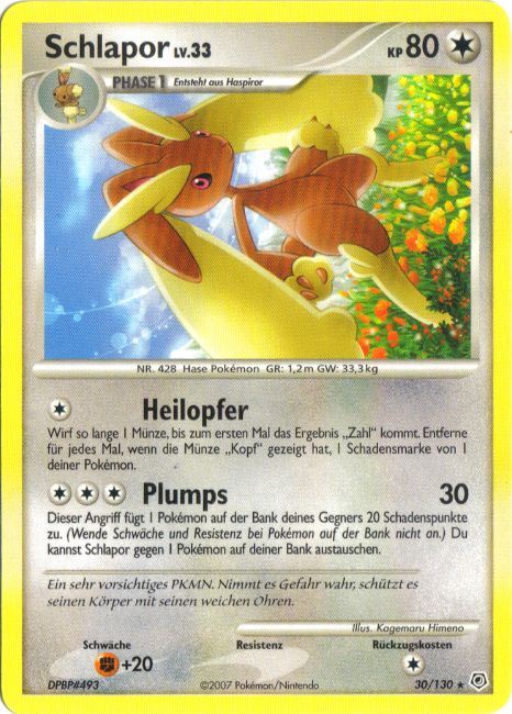 Schlapor 30 — Diamond & Pearl (German Pokémon TCG card)