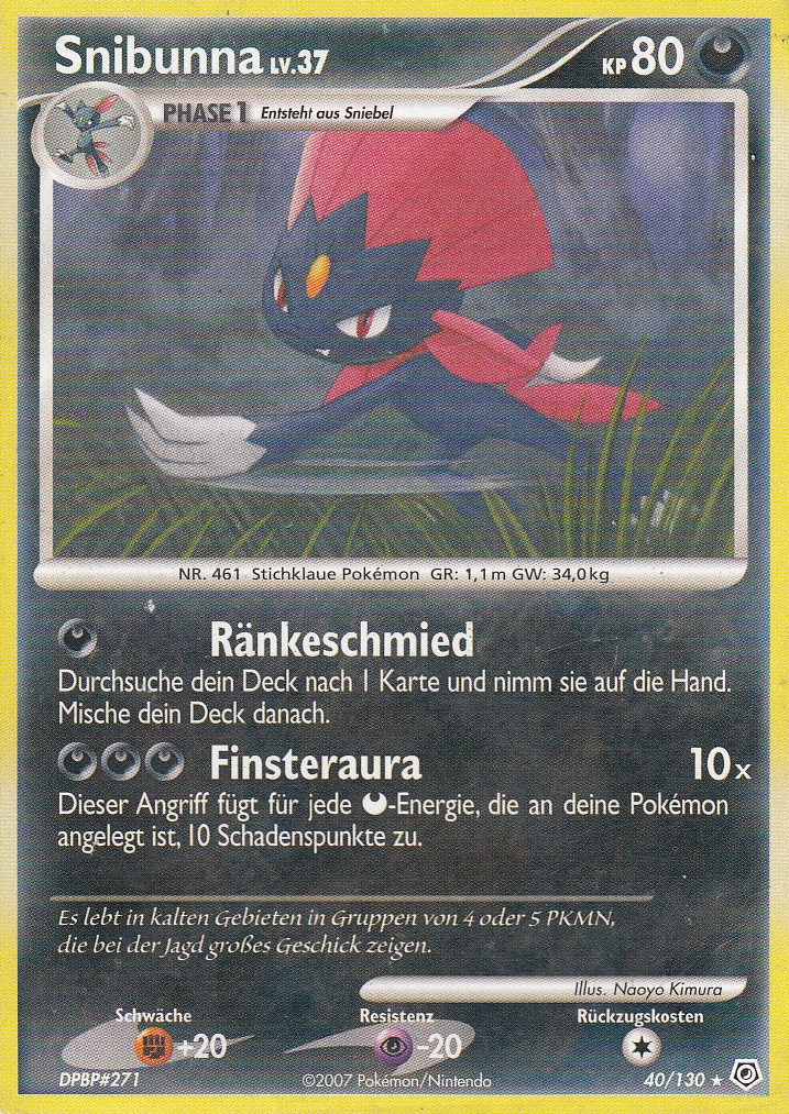 Snibunna 40 — Diamond & Pearl (German Pokémon TCG card)