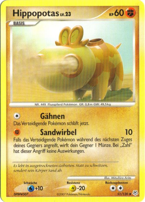 Hippopotas 51 — Diamond & Pearl (German Pokémon TCG card)