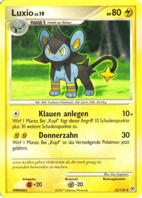 Luxio 52 — Diamond & Pearl (German Pokémon TCG card)