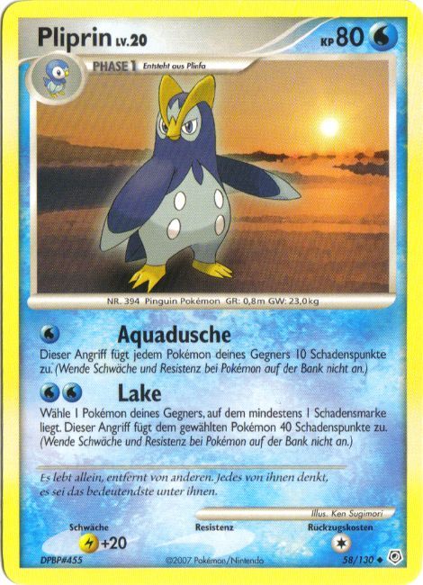 Pliprin 58 — Diamond & Pearl (German Pokémon TCG card)