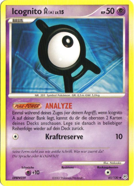 Icognito A 65 — Diamond & Pearl (German Pokémon TCG card)