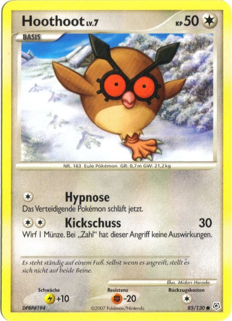 Hoothoot 85 — Diamond & Pearl (German Pokémon TCG card)