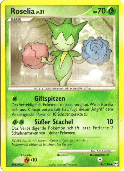 Roselia 96 — Diamond & Pearl (German Pokémon TCG card)