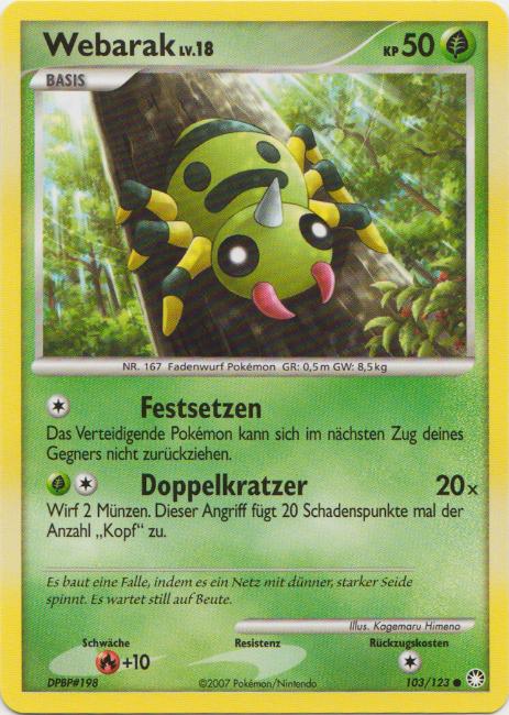 Webarak 103 — Mysterious Treasures (German Pokémon TCG card)