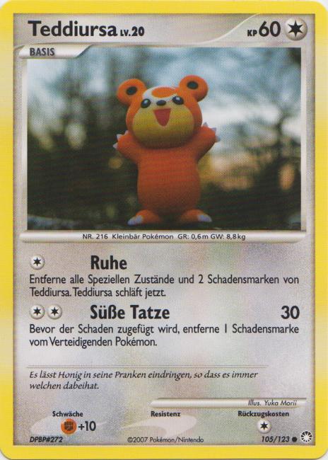 Teddiursa 105 — Mysterious Treasures (German Pokémon TCG card)