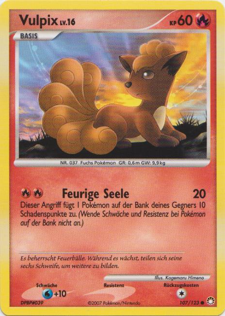 Vulpix 107 — Mysterious Treasures (German Pokémon TCG card)