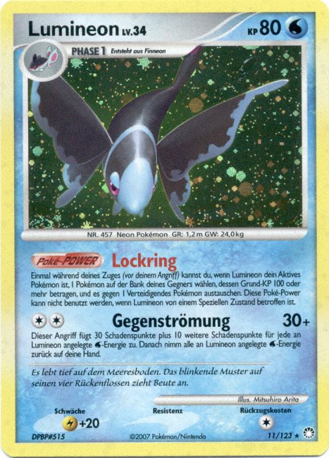 Lumineon 11 — Mysterious Treasures (German Pokémon TCG card)