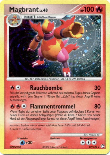 Magbrant 12 — Mysterious Treasures (German Pokémon TCG card)