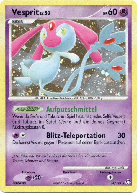Vesprit 14 — Mysterious Treasures (German Pokémon TCG card)