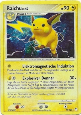 Raichu 15 — Mysterious Treasures (German Pokémon TCG card)