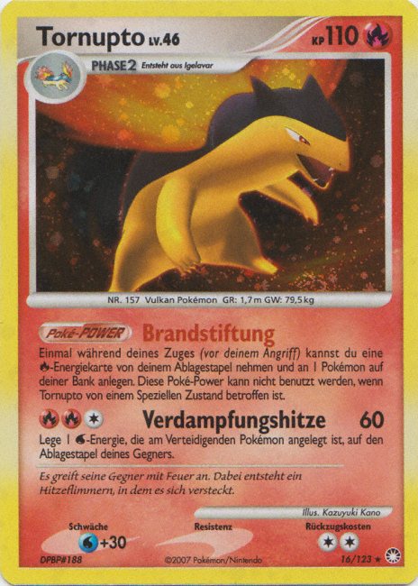 Tornupto 16 — Mysterious Treasures (German Pokémon TCG card)