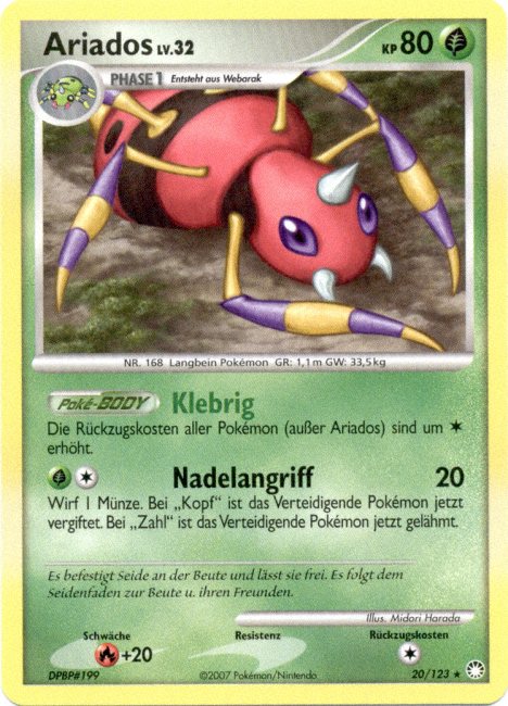 Ariados 20 — Mysterious Treasures (German Pokémon TCG card)