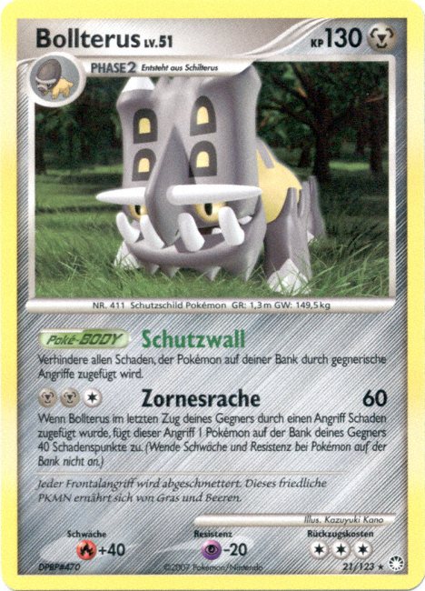 Bollterus 21 — Mysterious Treasures (German Pokémon TCG card)