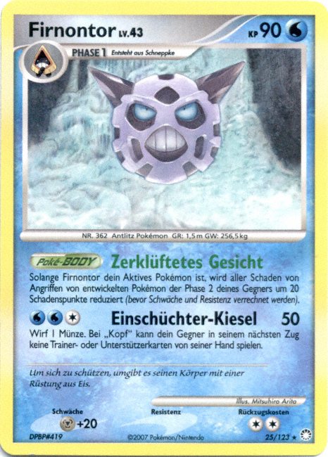 Firnontor 25 — Mysterious Treasures (German Pokémon TCG card)