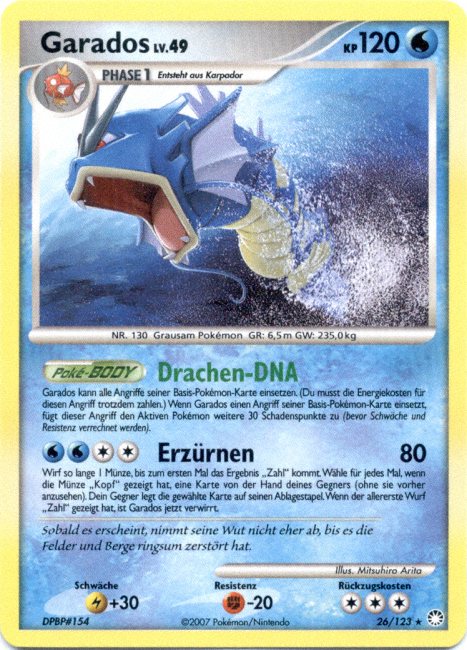Garados 26 — Mysterious Treasures (German Pokémon TCG card)