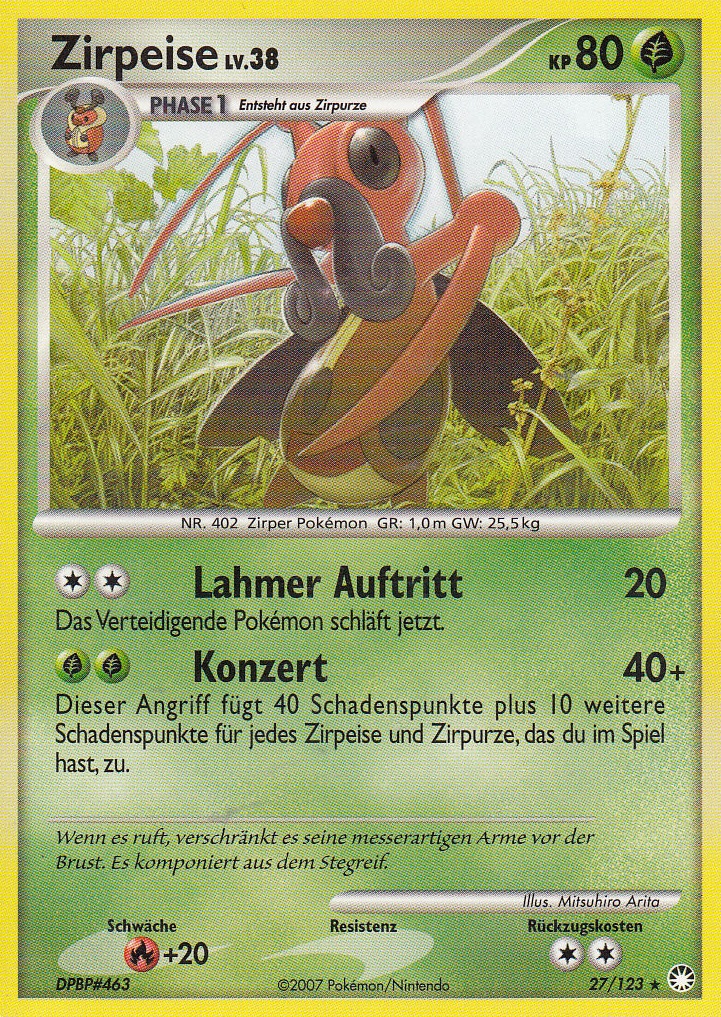 Zirpeise 27 — Mysterious Treasures (German Pokémon TCG card)