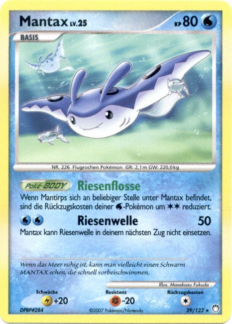 Mantax 29 — Mysterious Treasures (German Pokémon TCG card)