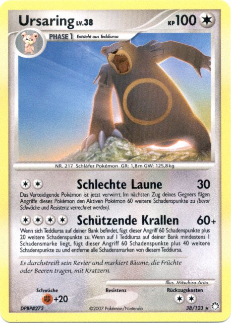 Ursaring 38 — Mysterious Treasures (German Pokémon TCG card)