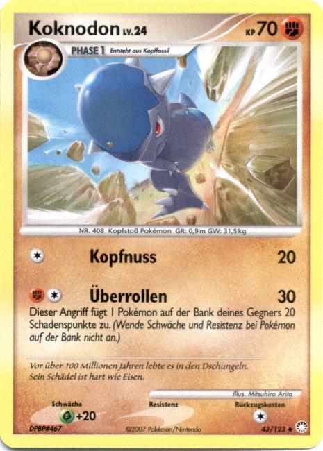 Koknodon 43 — Mysterious Treasures (German Pokémon TCG card)