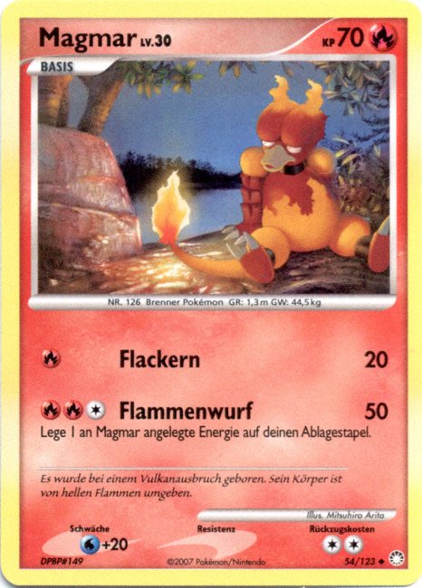 Magmar 54 — Mysterious Treasures (German Pokémon TCG card)