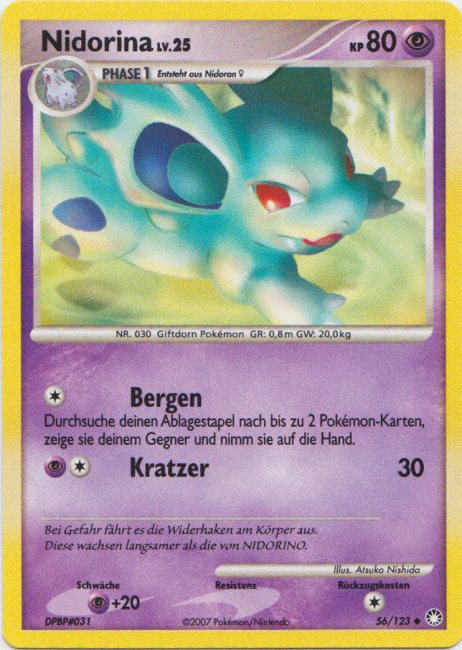 Nidorina 56 — Mysterious Treasures (German Pokémon TCG card)