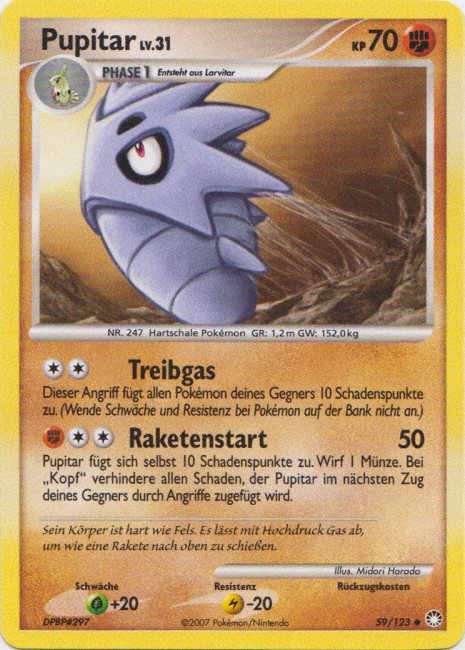 Pupitar 59 — Mysterious Treasures (German Pokémon TCG card)