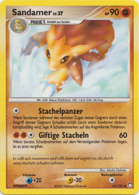 Sandamer 61 — Mysterious Treasures (German Pokémon TCG card)