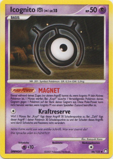 Icognito M 66 — Mysterious Treasures (German Pokémon TCG card)