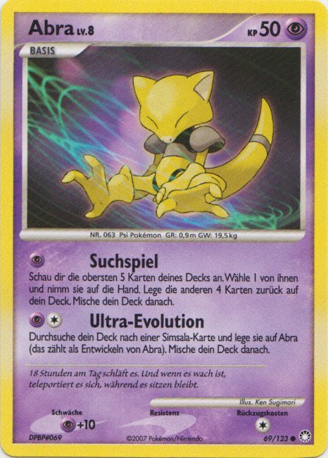 Abra 69 — Mysterious Treasures (German Pokémon TCG card)