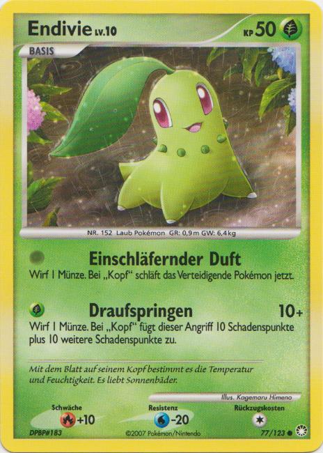 Endivie 77 — Mysterious Treasures (German Pokémon TCG card)