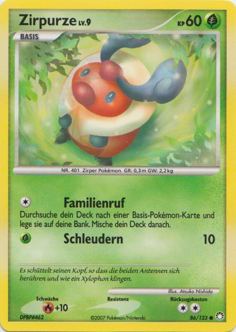 Zirpurze 86 — Mysterious Treasures (German Pokémon TCG card)