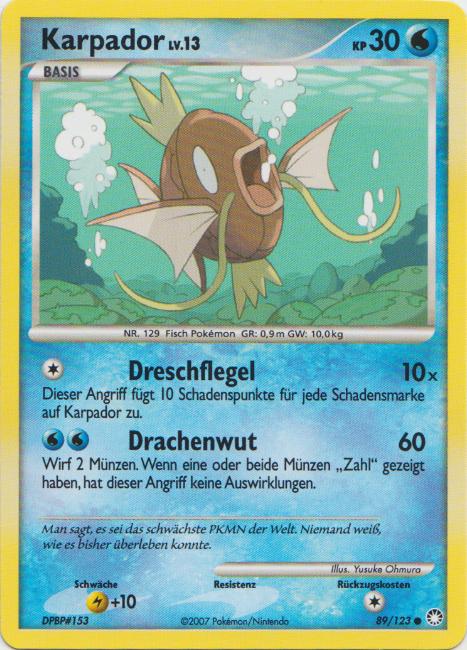 Karpador 89 — Mysterious Treasures (German Pokémon TCG card)