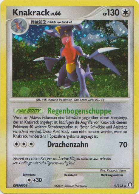 Knakrack 9 — Mysterious Treasures (German Pokémon TCG card)