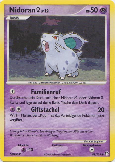 Nidoran w 91 — Mysterious Treasures (German Pokémon TCG card)