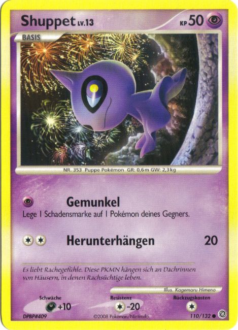 Shuppet 110 — Secret Wonders (German Pokémon TCG card)