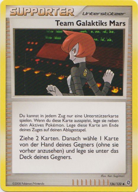 Team Galaktiks Mars 126 — Secret Wonders (German Pokémon TCG card)