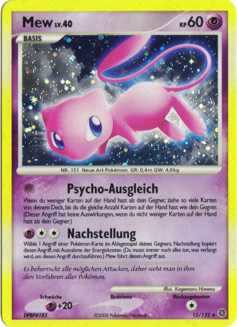 Mew 15 — Secret Wonders (German Pokémon TCG card)