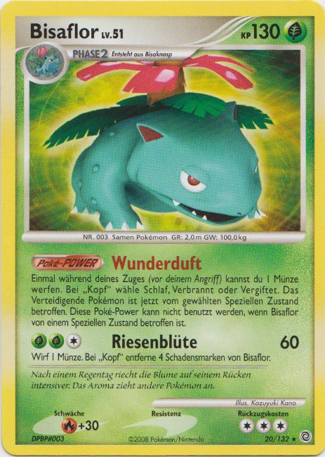 Bisaflor 20 — Secret Wonders (German Pokémon TCG card)