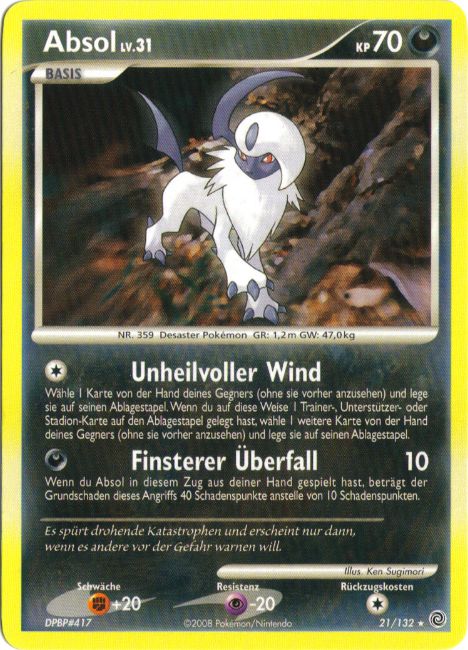 Absol 21 — Secret Wonders (German Pokémon TCG card)