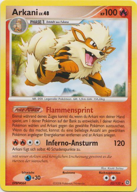 Arkani 22 — Secret Wonders (German Pokémon TCG card)