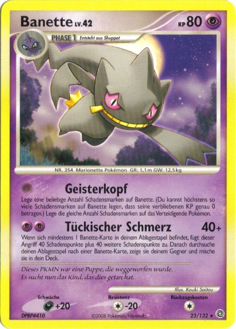 Banette 23 — Secret Wonders (German Pokémon TCG card)