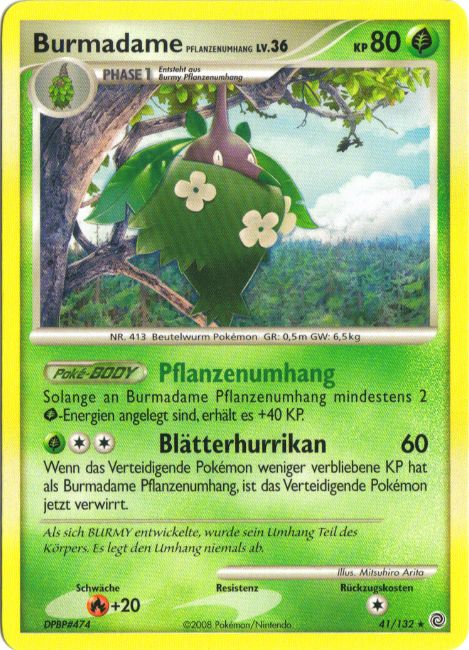 Burmadame Pflanzenumhang 41 — Secret Wonders (German Pokémon TCG card)