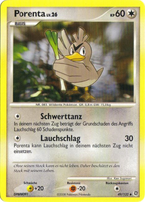 Porenta 49 — Secret Wonders (German Pokémon TCG card)