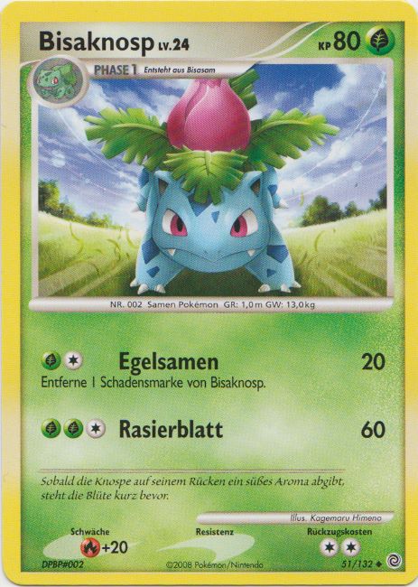 Bisaknosp 51 — Secret Wonders (German Pokémon TCG card)