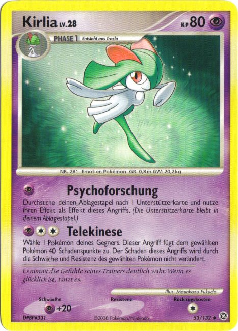 Kirlia 53 — Secret Wonders (German Pokémon TCG card)