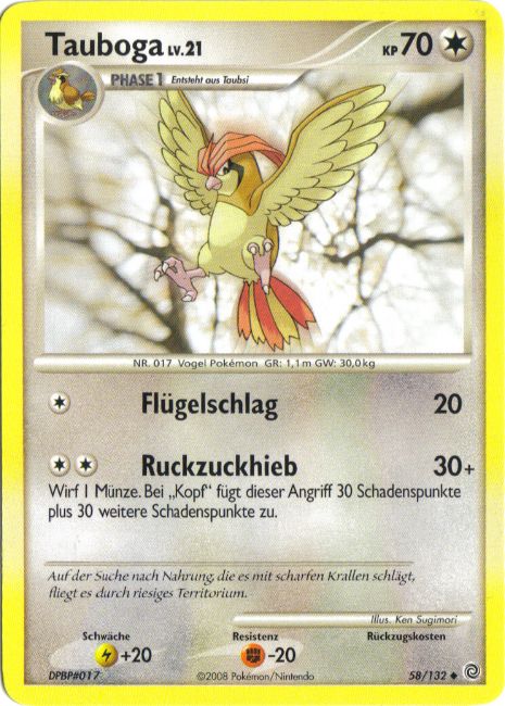 Tauboga 58 — Secret Wonders (German Pokémon TCG card)