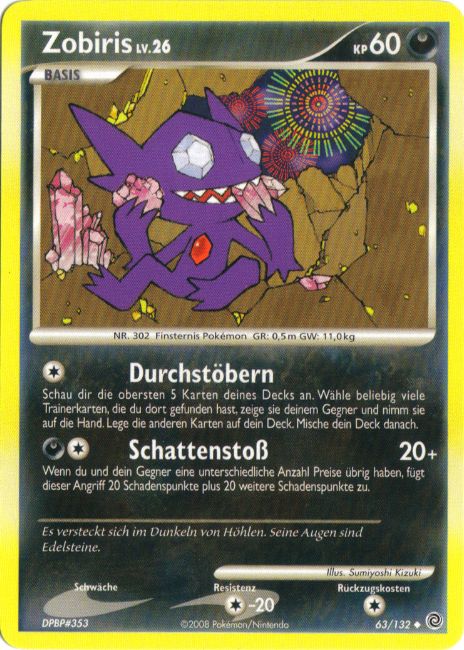 Zobiris 63 — Secret Wonders (German Pokémon TCG card)