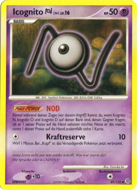 Icognito N 69 — Secret Wonders (German Pokémon TCG card)